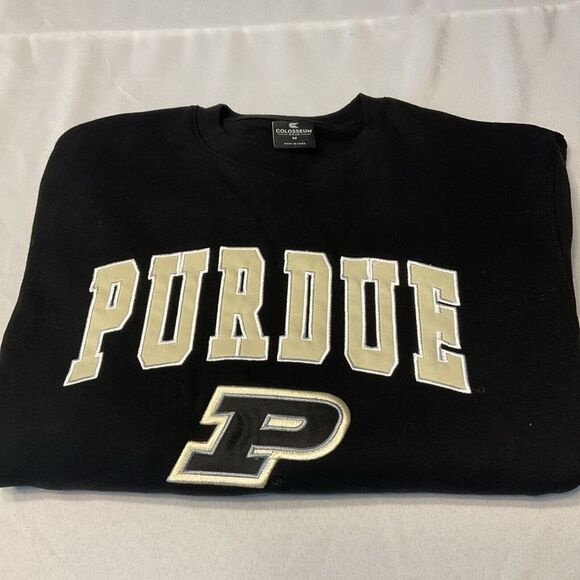 Purdue Boilermakers Men's Crew Neck Sweatshirt Colosseum Black Size Medium NWT - Picture 7 of 7